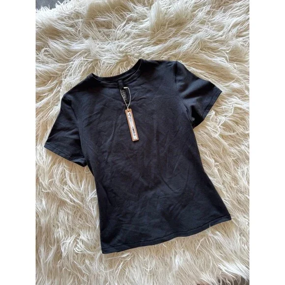 Skims Cotton Jersey T-Shirt Soot Size Medium - Picture 3 of 6